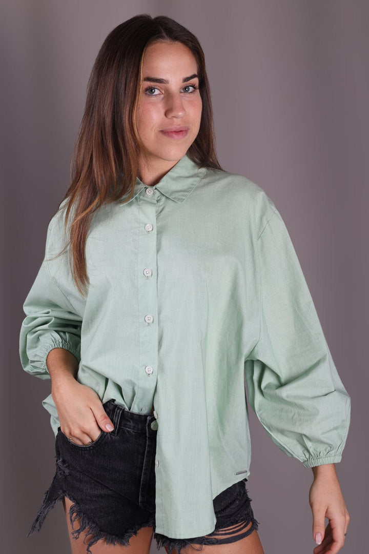 Sakoora - Ladies L/S Button Up Lizzard apparel Loden Frost Green / S