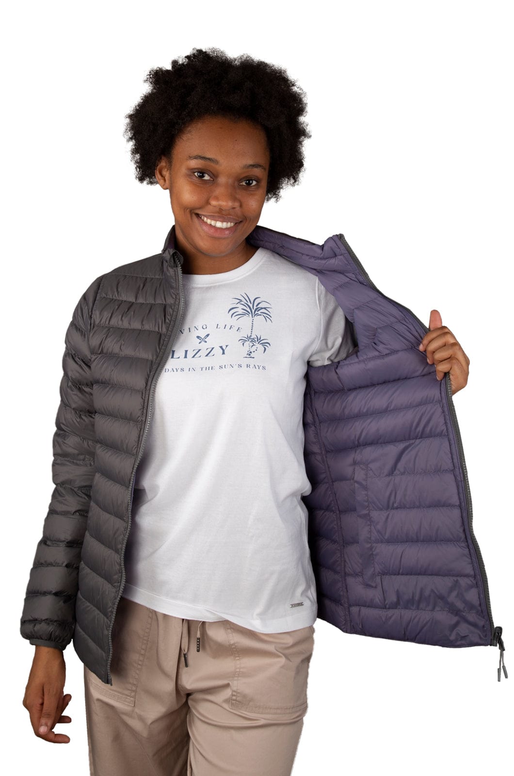 Saydee Ladies Reversible Puffer lizzardsa