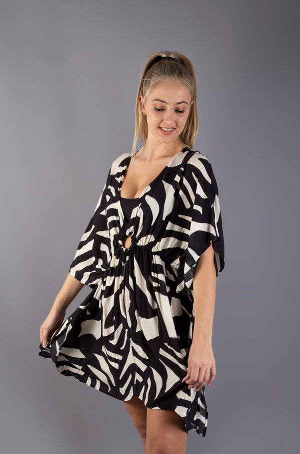 Shaylah - Ladies Overswim Lizzard apparel Monochrome Abstract / S