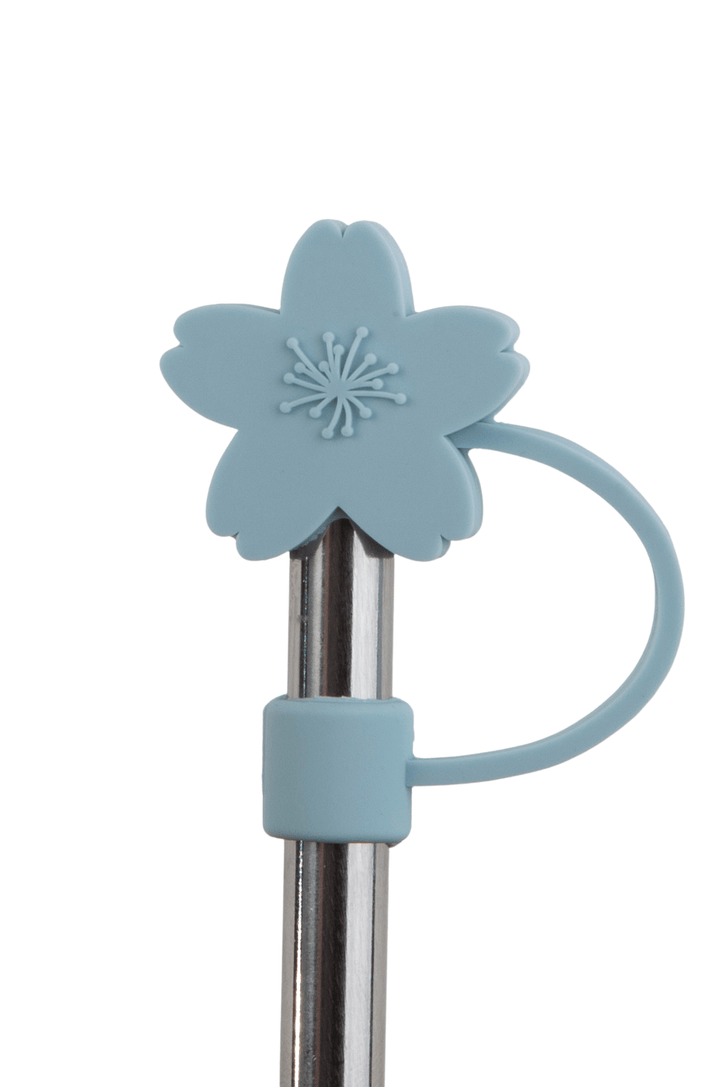 Silicone Straw Cover Lizzard flask Flowers / One Size