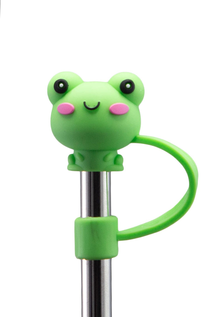 Silicone Straw Cover Lizzard flask Frog / One Size