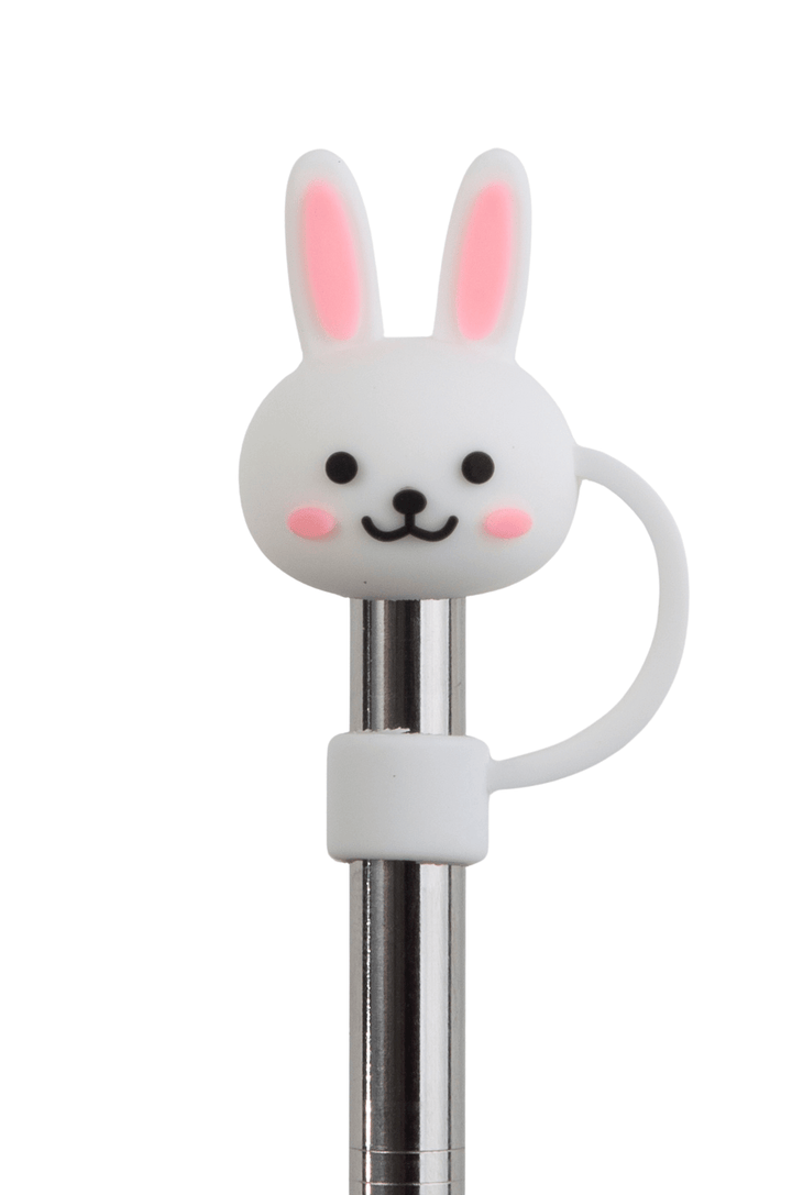 Silicone Straw Cover Lizzard flask Rabbit / One Size