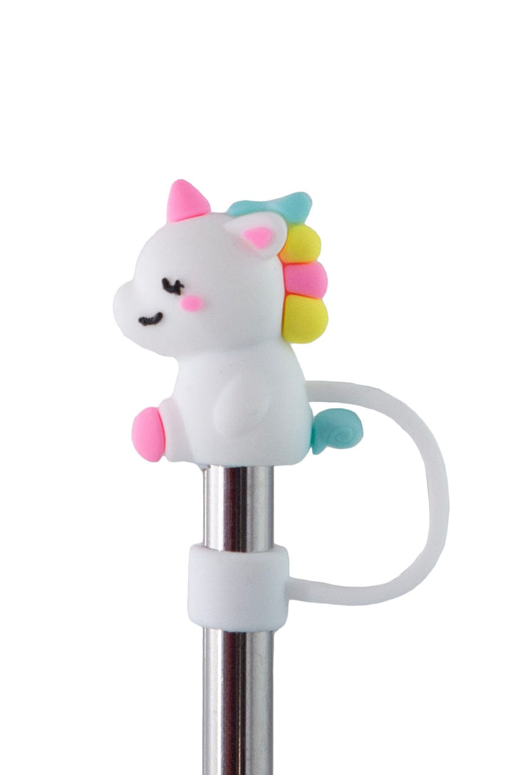 Silicone Straw Cover Lizzard flask Unicorn / One Size