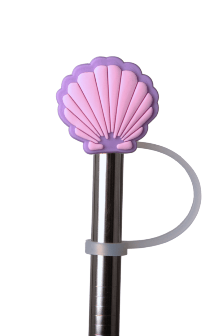 Silicone Straw Cover Lizzard flask Sea Shell / One Size