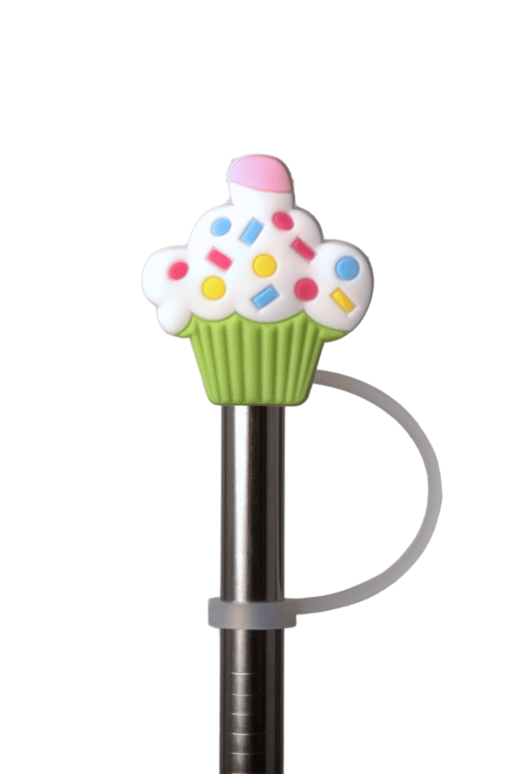 Silicone Straw Cover Lizzard flask Cupcake / One Size