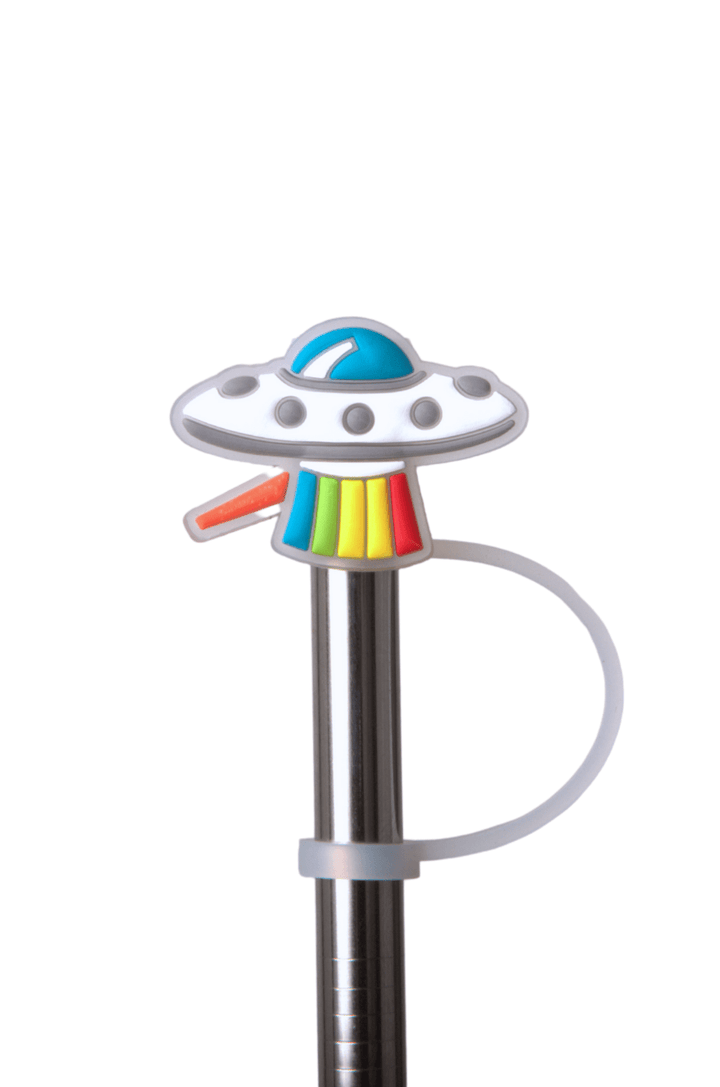 Silicone Straw Cover Lizzard flask UFO / One Size