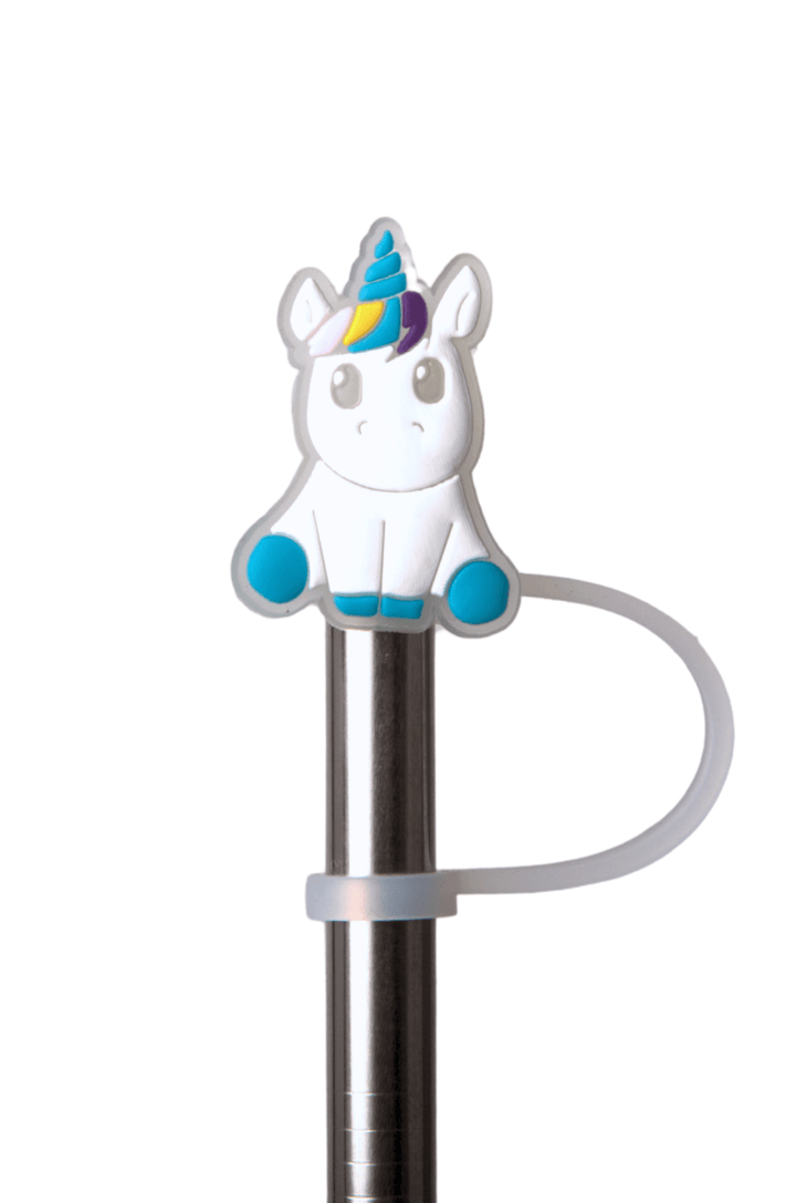 Silicone Straw Cover Lizzard flask Unicorn / One Size