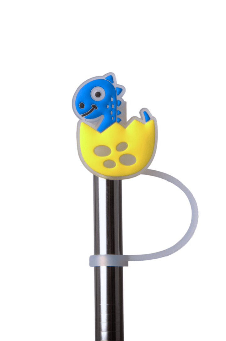 Silicone Straw Cover Lizzard flask Dino Egg / One Size