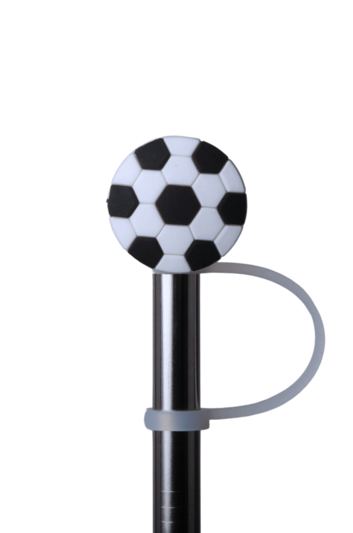 Silicone Straw Cover Lizzard flask Soccer Ball / One Size