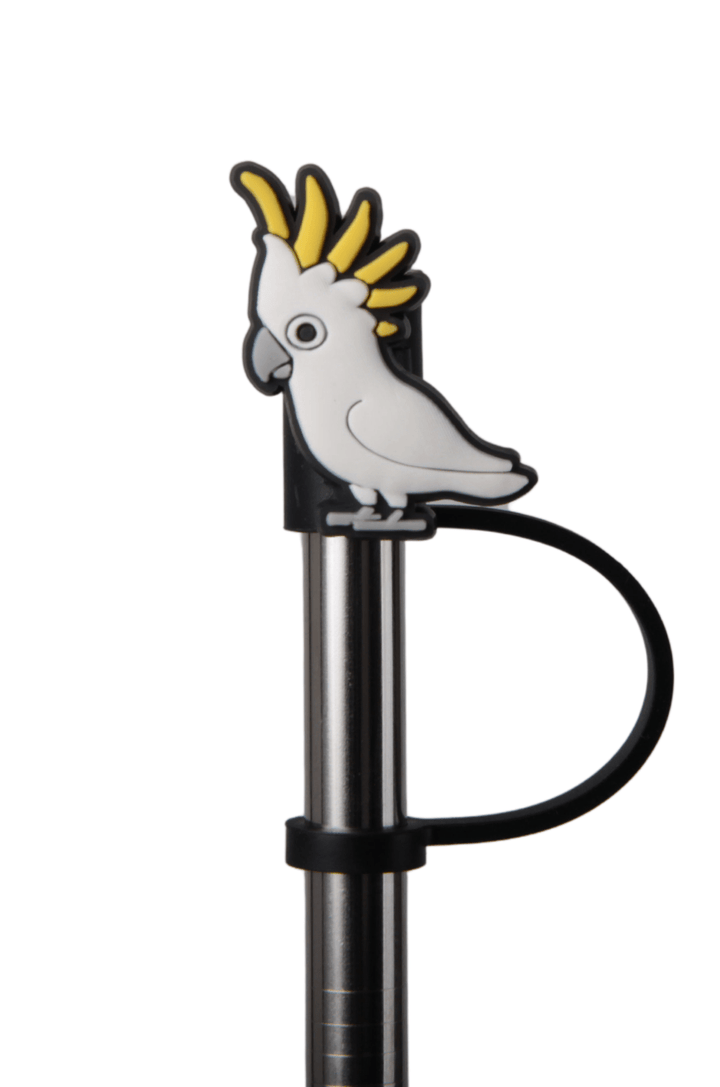 Silicone Straw Cover Lizzard flask Cockatoo / One Size