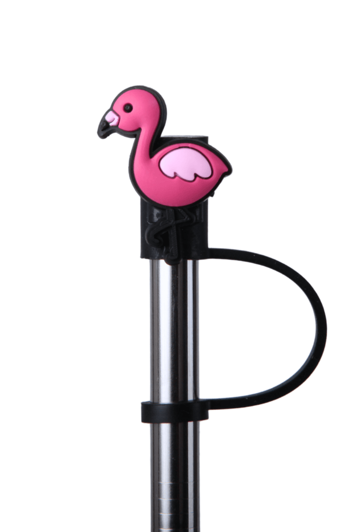 Silicone Straw Cover Lizzard flask Flamingo / One Size