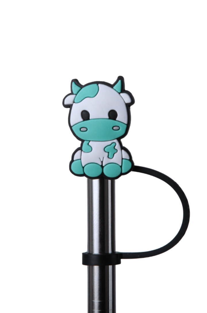 Silicone Straw Cover Lizzard flask Cow / One Size
