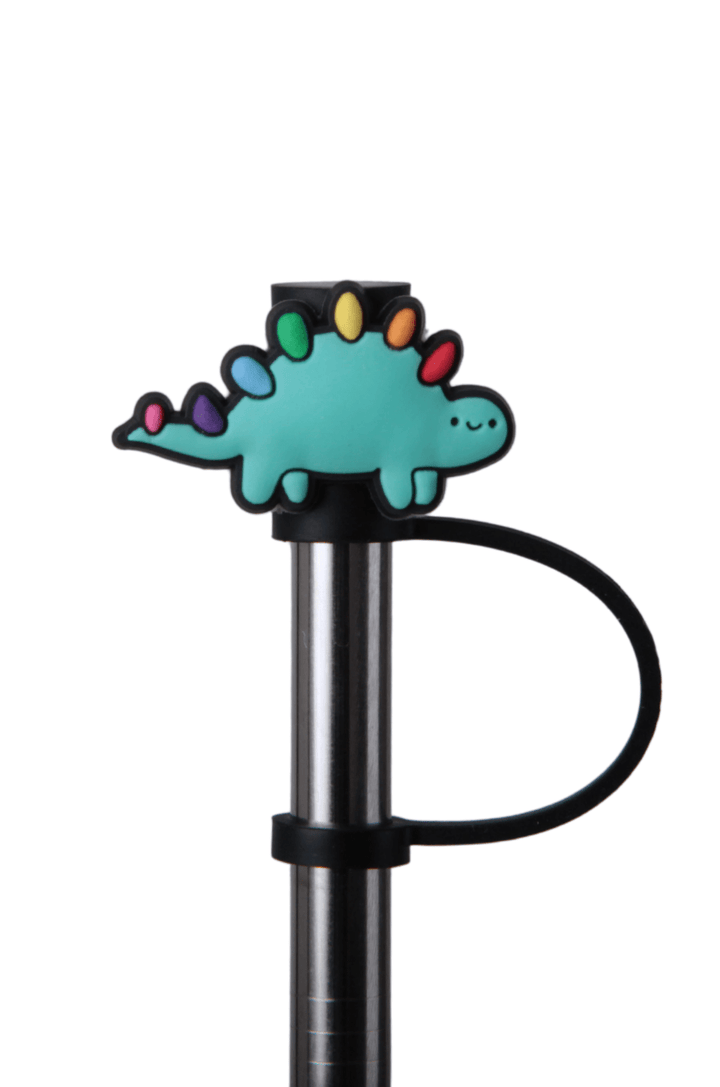 Silicone Straw Cover Lizzard flask Dinosour / one Size