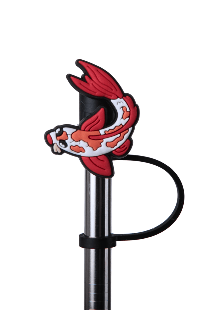 Silicone Straw Cover Lizzard flask Koi / One Size