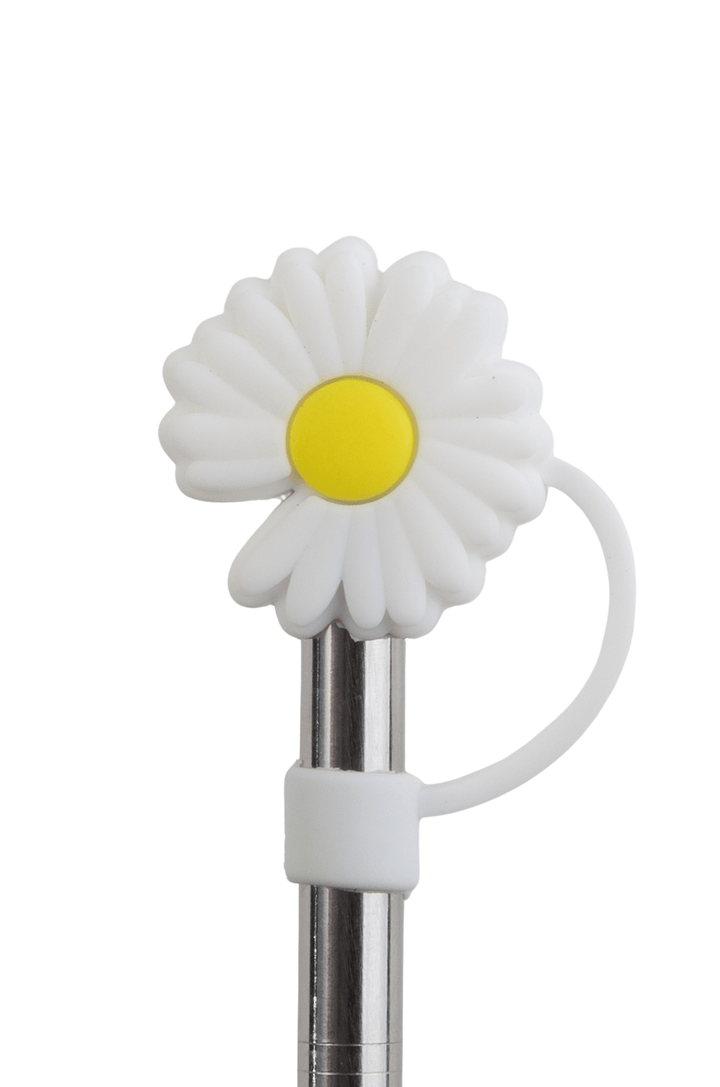 Silicone Straw Cover Lizzard flask Flowers / One Size