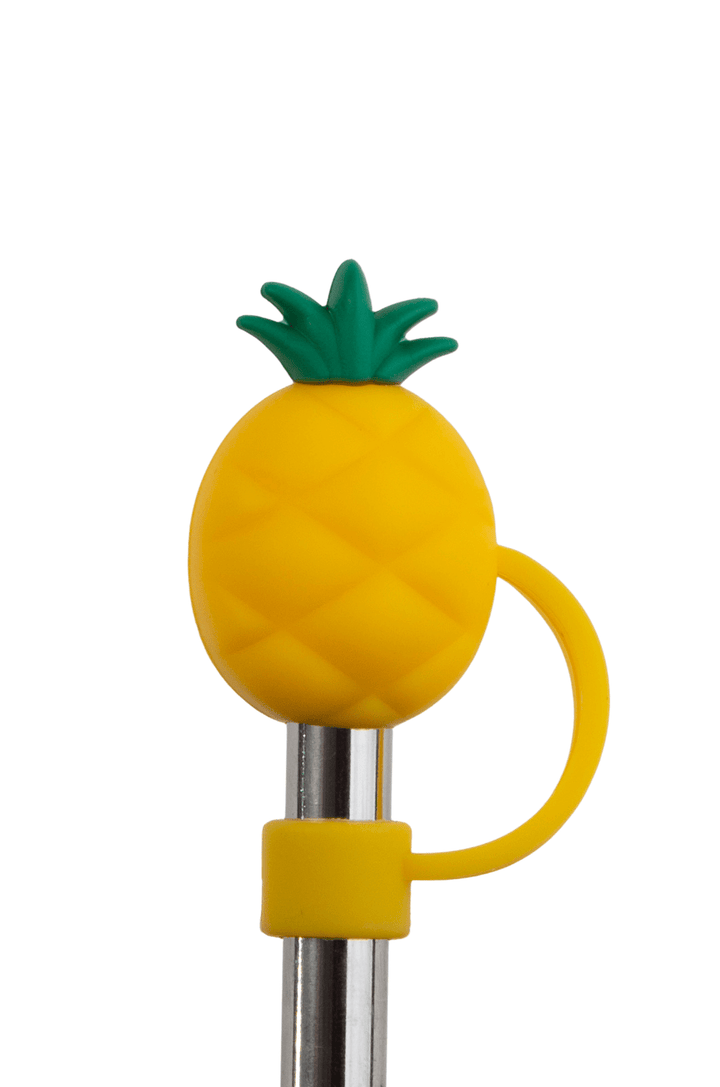 Silicone Straw Cover Lizzard flask Pineapple / One Size