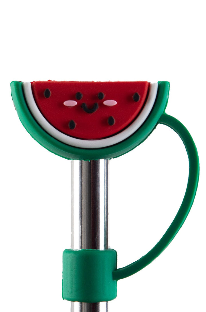 Silicone Straw Cover Lizzard flask access Watermelon / One Size