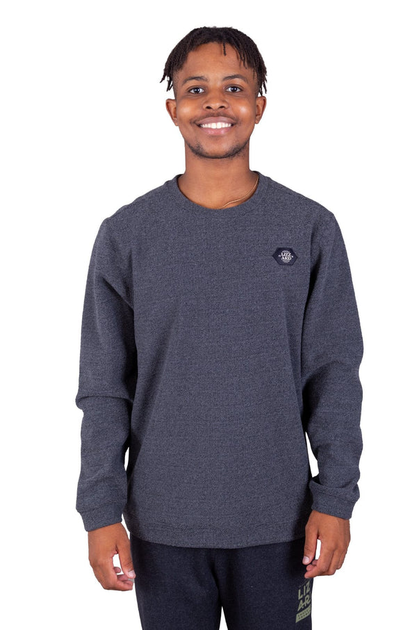 Slammer- Mens Crew Neck Fleece Lizzard apparel Charcoal / S