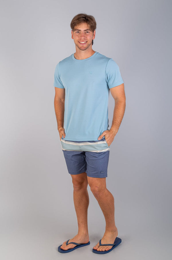 Symli - Mens Elasticated Boardie Lizzard apparel Navy Stripe / XS