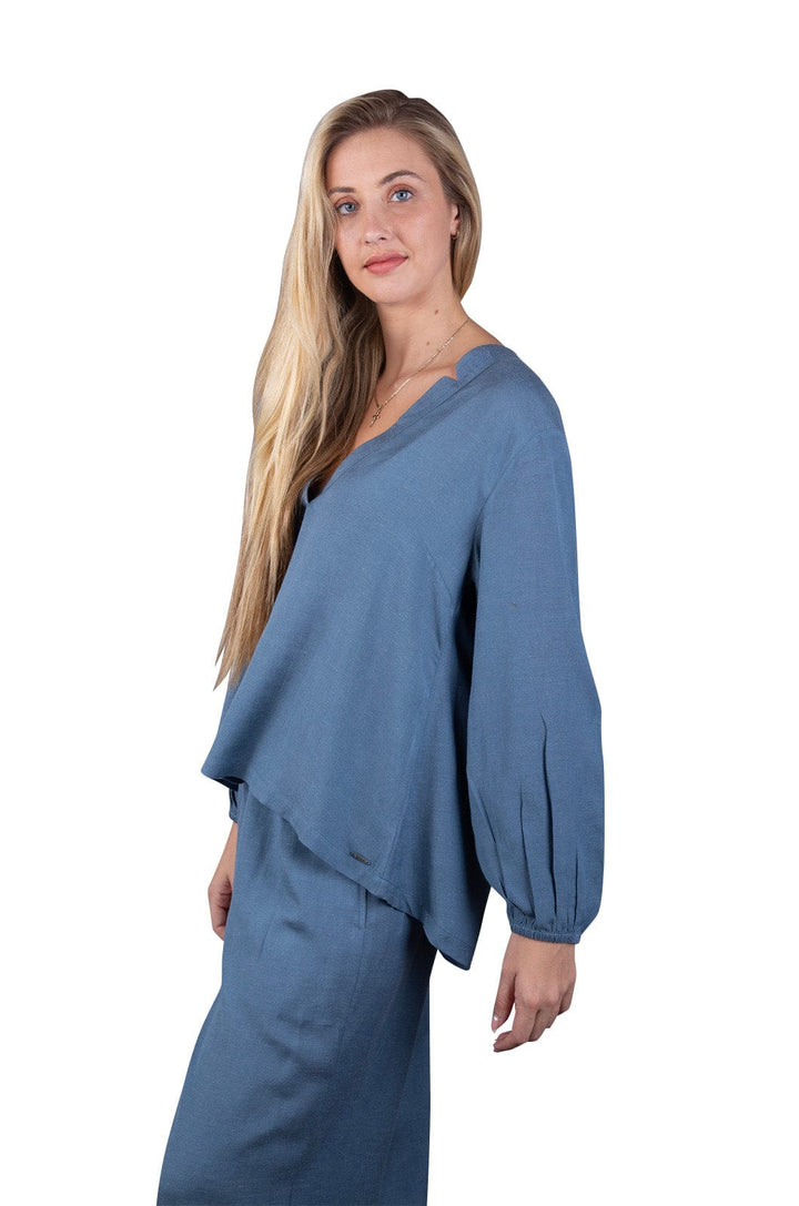 Takumi - Ladies L/S Blouse Lizzard apparel Flint Stone Blue / S