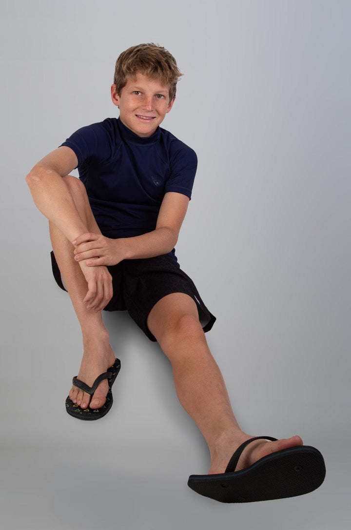 Tapir -  Teen Boys S/S Rashie Lizzard swimwear lycra Naval Academy / 6/7