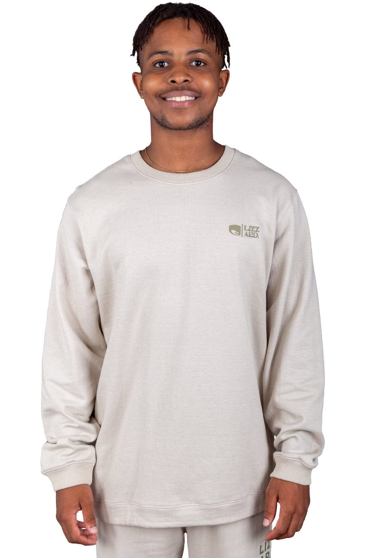 Tembo- Mens Crew Neck Fleece Lizzard apparel Silver Stone / S