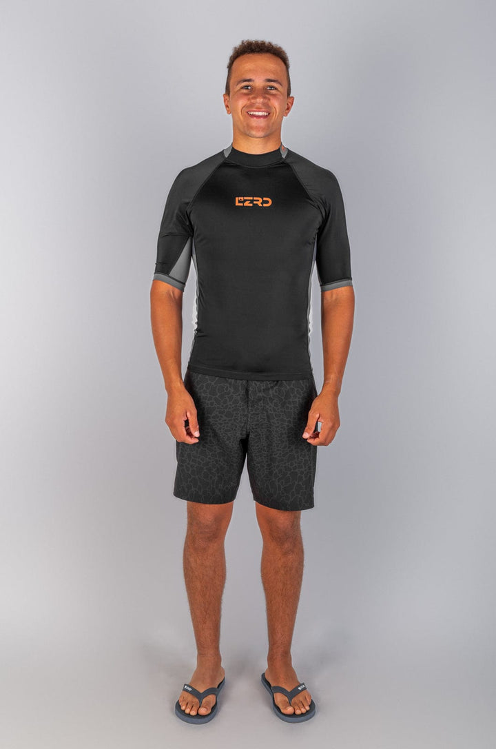 Torry - Mens S/S Rashie Lizzard swimwear lycra Black / XS