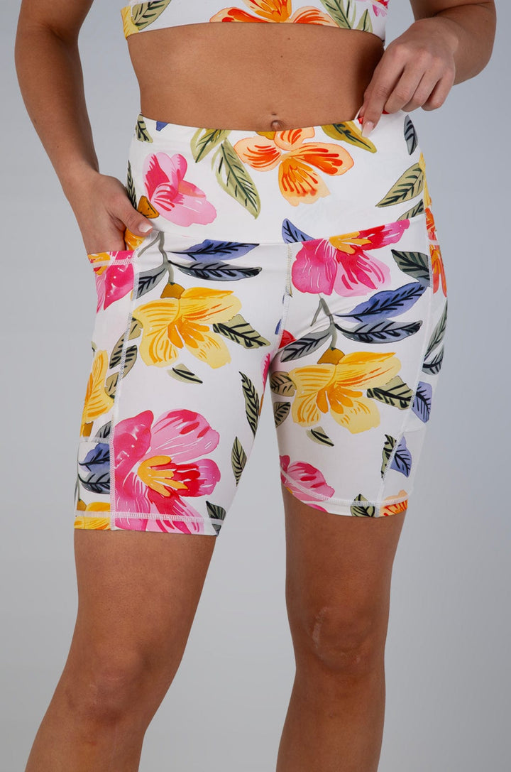 Yujin - Ladies Short Legging Lizzard swimwear lycra Botanical Brushstroke / S