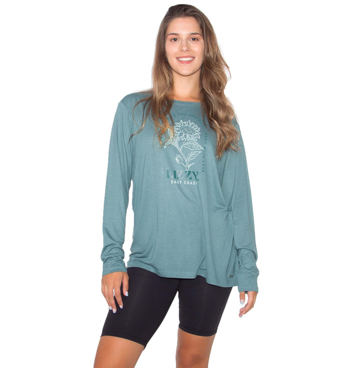 Allesia - Ladies L/S Tee Lizzard apparel Sea Pine Green / XS