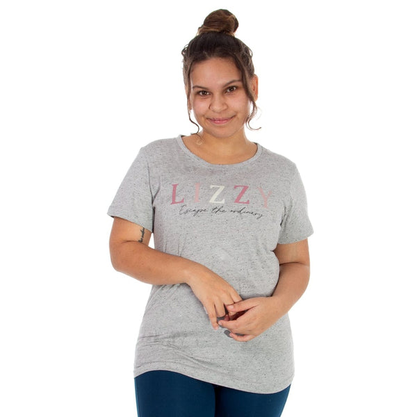 Annamae -  Ladies S/S Tee Lizzard apparel Grey Melange Nep / XS