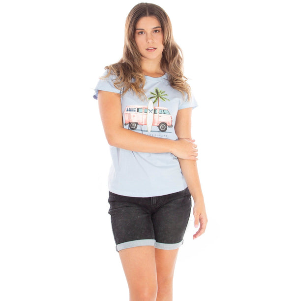 Dalia 22 - Ladies S/S Tee Lizzard apparel Blue Fog / S