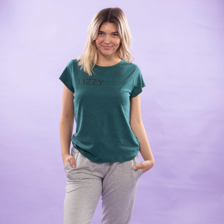 Deria - Ladies S S Tee Lizzard apparel Teal Melange / XS