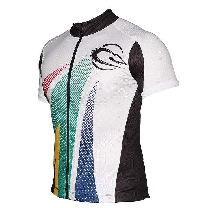 Franko Mens Cycling Shirt Lizzard Apparel White With Sa Flag / XS