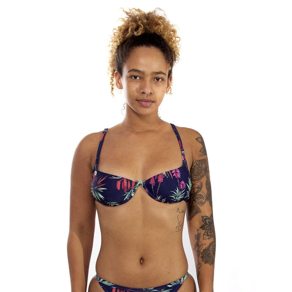 Hennessy - Ladies Bikini Top Lizzard swimwear Dark Aloe / 30/6