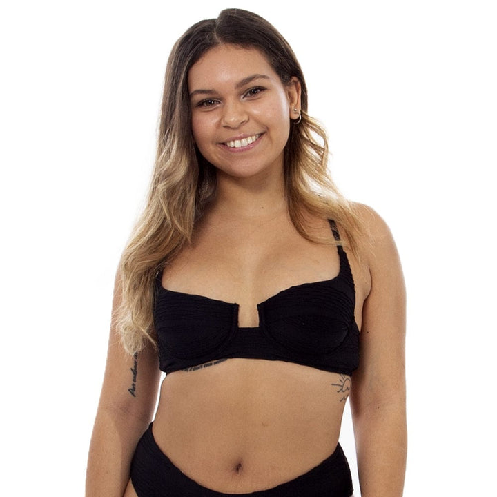 Kamari - Ladies Bikini Top Lizzard swimwear Black / 28/4