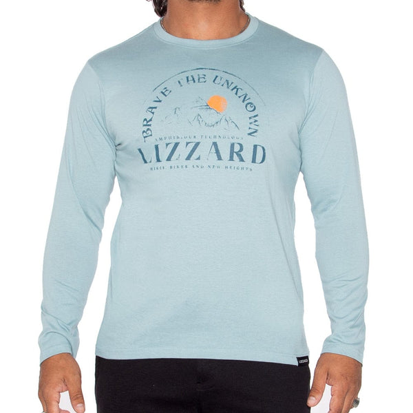 Keri- Mens L/S Tee Lizzard apparel Stone Blue / S