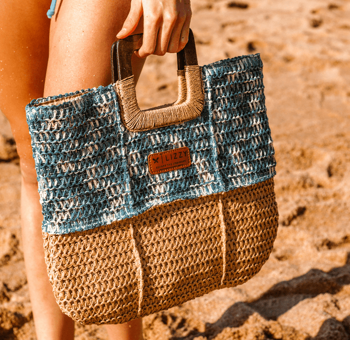 Lilyrose - Beach Bag Lizzard accessories Natural/Blue / One Size