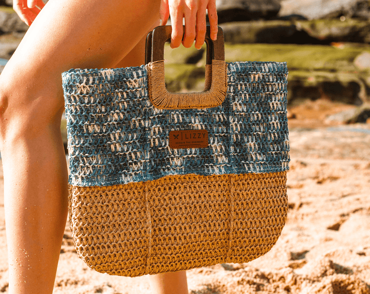 Lilyrose - Beach Bag Lizzard accessories Natural/Blue / One Size