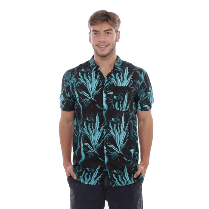 Lockie - Mens Button Up Lizzard apparel Black / XS