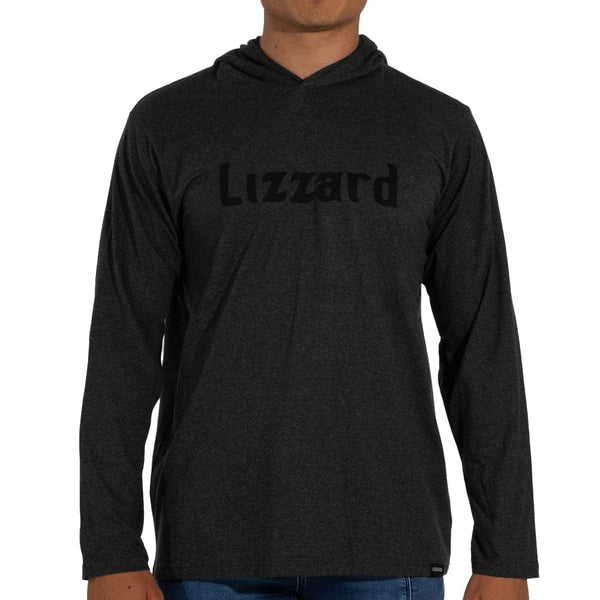 Maz- Mens L/S Hooded Tee Lizzard apparel Charcoal / XS