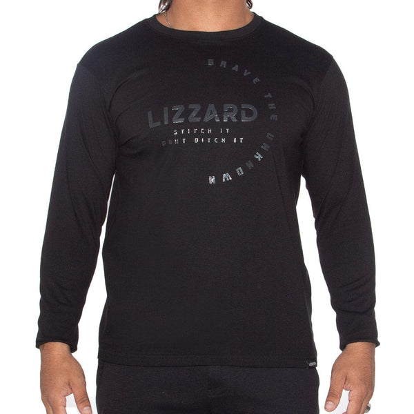 Nalet- Mens L/S Tee Lizzard apparel Black / XS