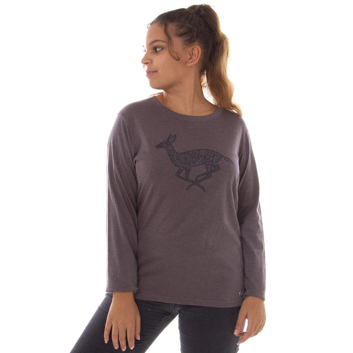 Palila - Ladies L S Tee Lizzard apparel Pewter / S