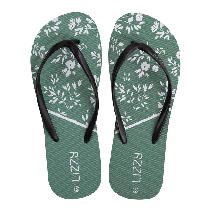 Tala Ladies Slops Chevel Shoes footwear Black/Beryl Green / 3