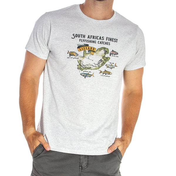 Trout - Mens S/S Tee Lizzard apparel Light Grey Melange / XS