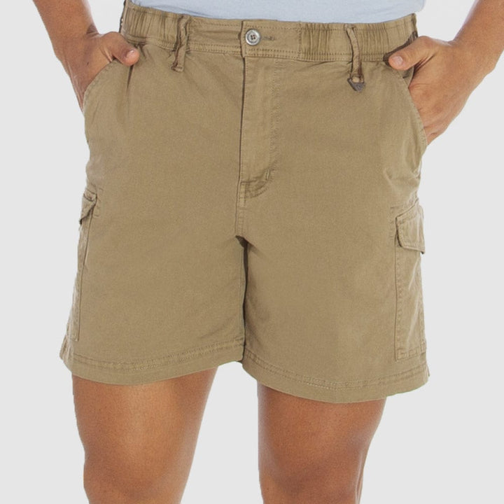 Vleis S22 - Mens Elasticated Walkshort Lizzard apparel Khaki / XS