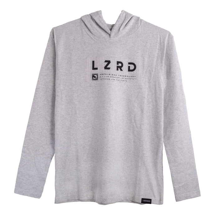 Yves - Teen Boys L/S Hooded Tee Lizzard apparel Light Grey / 6/7